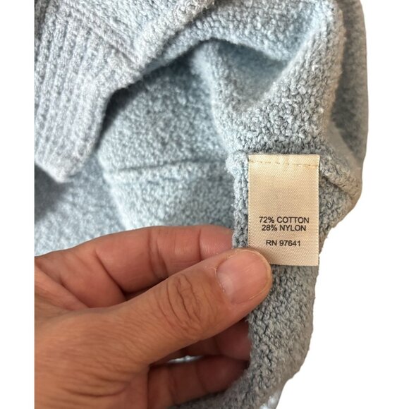 J. Jill Womens oversized XS Petite Hooded Blue Button-Up Cardigan Sweater - Picture 6 of 7